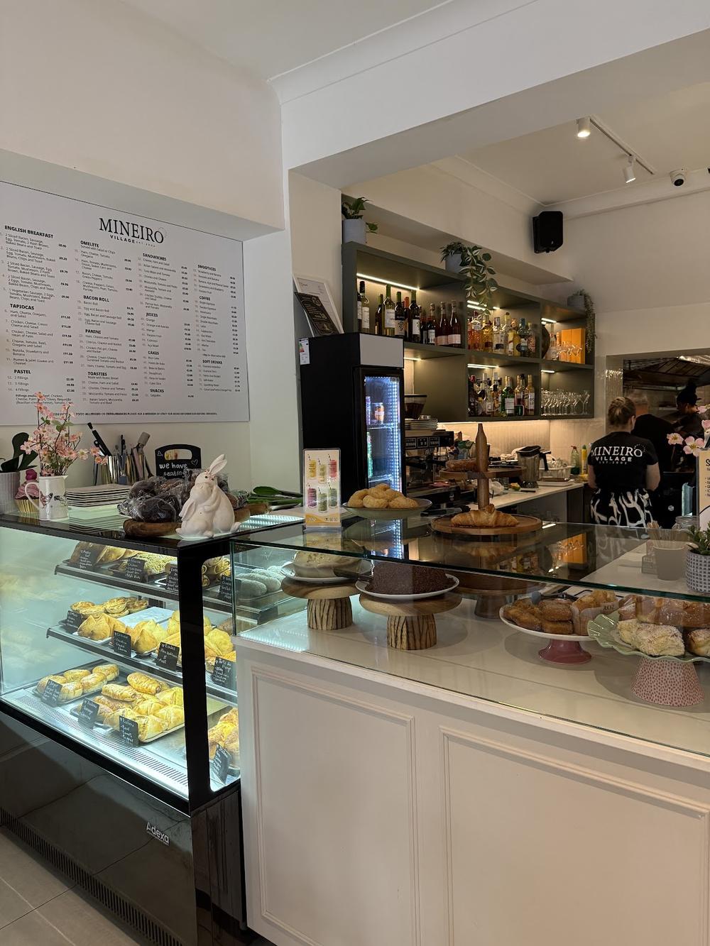 The counter and cake display inside